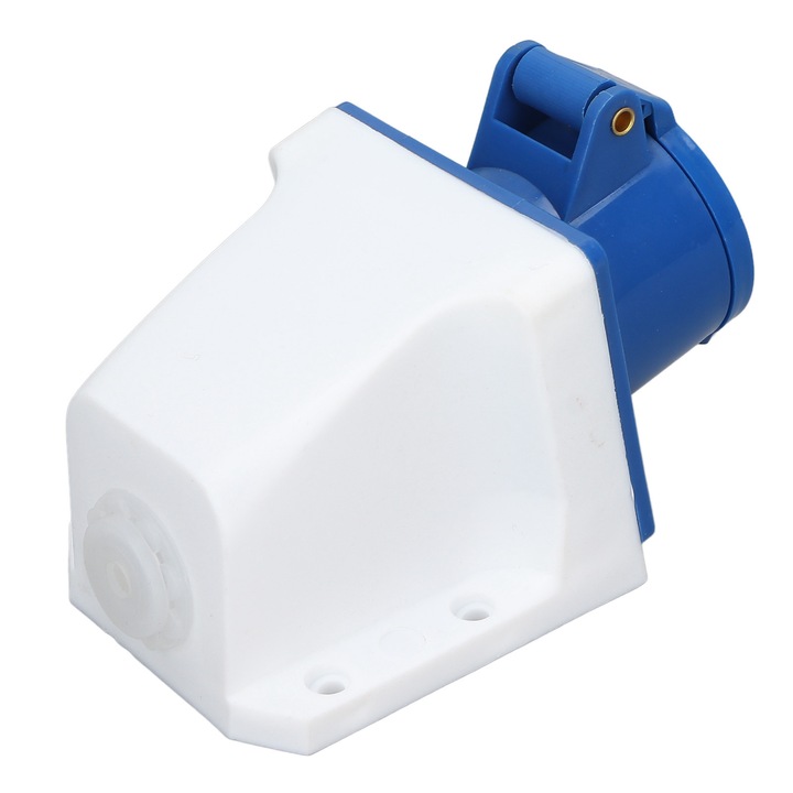 Priza industriala 3 pini (femela) 0803BM-BSTY00469122, IP44, 16A/32A, 220–250V, ABS, albastru/alb