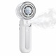 Ventilator Premium, Ultra Portabil, 3 in 1, cu Disc de Racire si Functie de Pulverizare, De Mana, De Birou, De Gat, 100 Trepte de Viteza, Pliabil, cu Recipient de 30 ml, Acumulator 3600 Mah, Ivoire