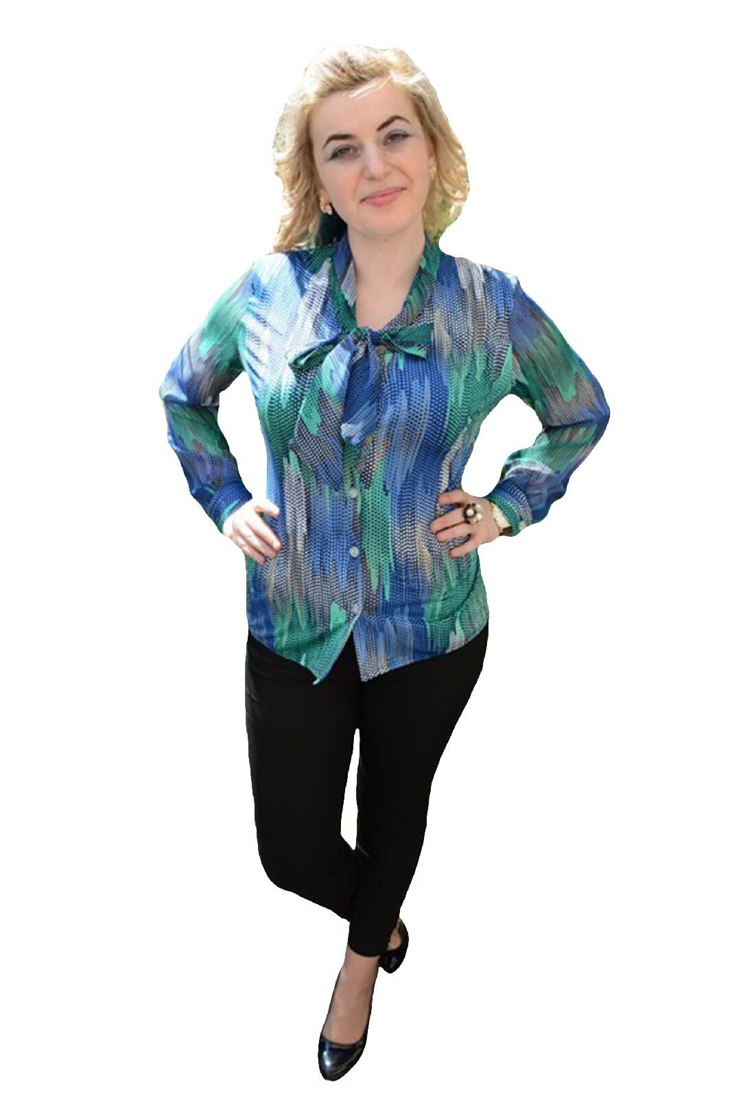 Camasa casual cu design de buline, D&J Exclusive, Albastru