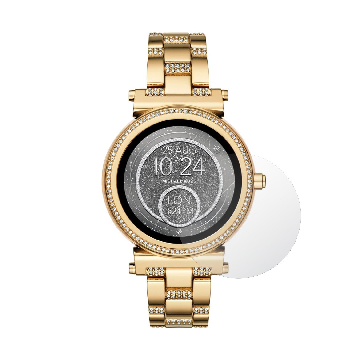 Set 2 Folii Protectie Ecran, Acoperire Totala, Adezive si Foarte Flexibile, Invisible Skinz Ultra-Clear AutoRegeneranta pentru Smartwatch Michael Kors Access Sofie Pavé