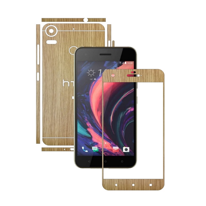 Защитен филм Carbon Skinz, Adhesive Skin Cover for Case, Oak Wood, посветен на HTC Desire 10 Pro