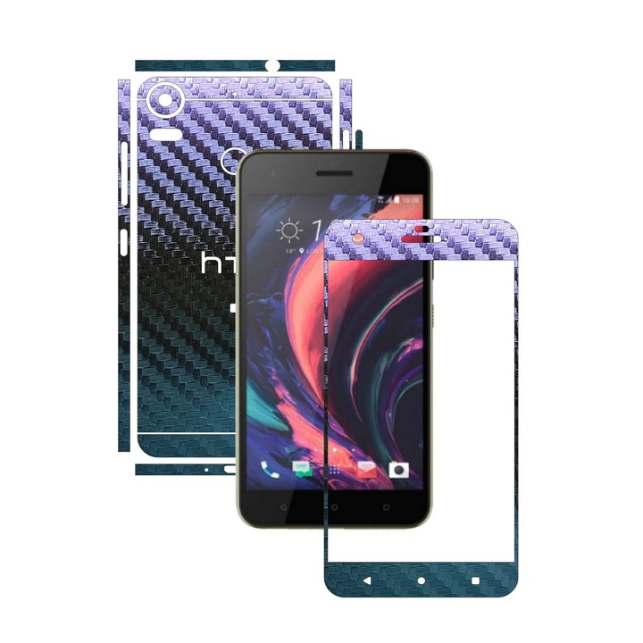 Защитен филм Carbon Skinz, Adhesive Skin Cover за калъфа, Carbon Cameleon, посветен на HTC Desire 10 Pro