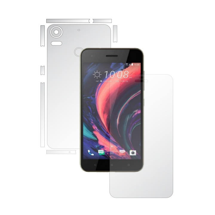 Full Body Invisible Skinz Ultra-Clear Self-regenerating Protective Film, Adhesive Skin Transparent Cover for Case and Screen, предназначено за HTC Desire 10 Pro