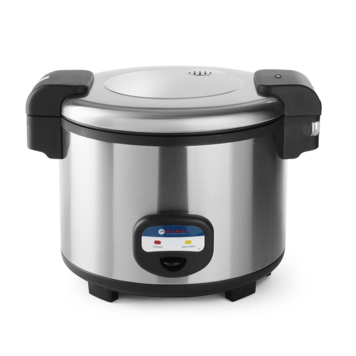 Fierbator si Incalzitor orez profesional, 5,4 lt, Hendi, carcasa inox, 1950W, pentru 30 cesti orez uscat