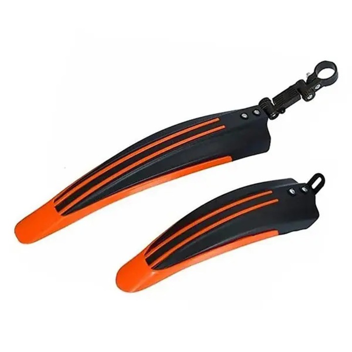Set de 2 aparatori de noroi pentru mountain bike, din PP, reglabil, negru/portocaliu, fata 30 cm, spate 53.2 cm, K0544-260803-365-FDC