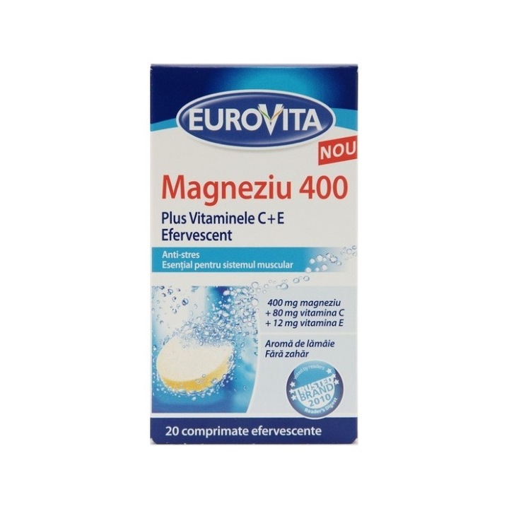 Eurovita Magneziu + Vitamina c + Vitamina E 20 comprimate efervescente