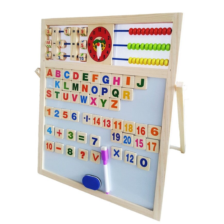 Jucarie Tabla Magnetica de Scris cu Doua Fete cu Stativ si Accesorii SALAMANDRA KIDS®