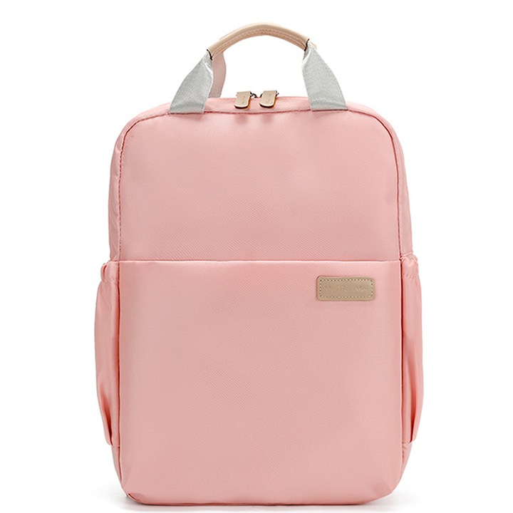 YANYXR, rucsac laptop din poliester cu compartiment anti-soc si banda pentru troler BST3022430-4, roz pal, 35 x 26 x 10 cm