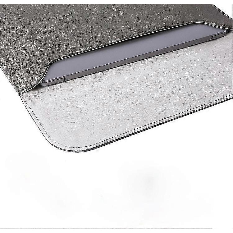 Husa pentru laptop FUCJ-K0313-260803-191, piele PU mata, captuseala plus, inchidere cu magneti, rezistenta la apa, bej, compatibil 11.6/12/13/14/15.4/16 inch