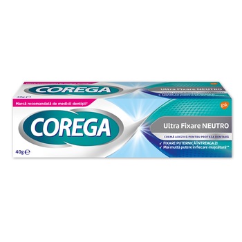 Crema adeziva pentru proteza dentara Corega Ultra Fixare Neutro, 40 g Crema adeziva pentru proteza dentara Corega Ultra Fixare Neutro, 40 g