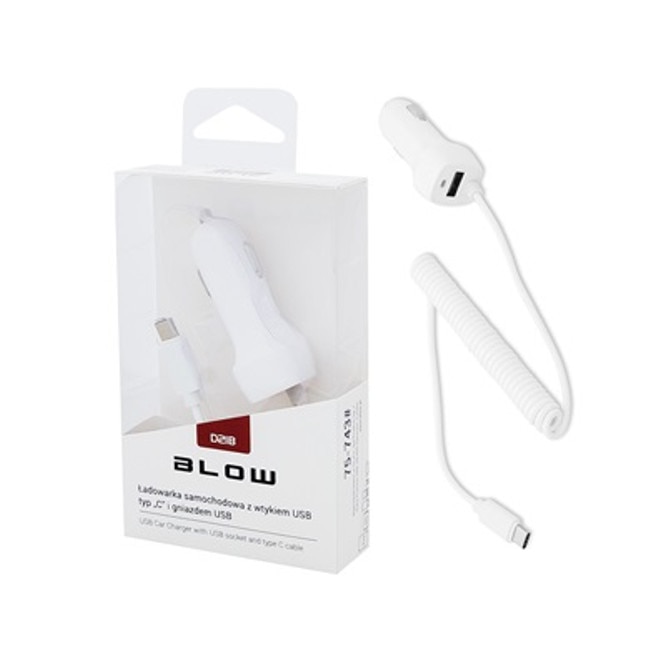 Incarcator Auto Blow, 75-743 USB 5V 2.1A, alb