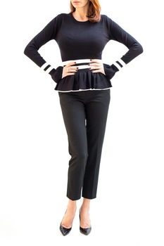 Pulover , dungi, Negru, S Pulover , dungi, Negru, S
