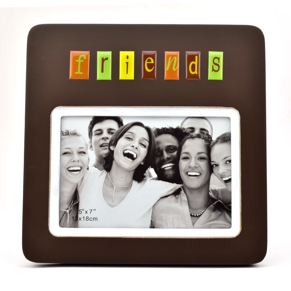 Rama foto Friends 13x18, ProCart, din lemn maro cu aspect craft