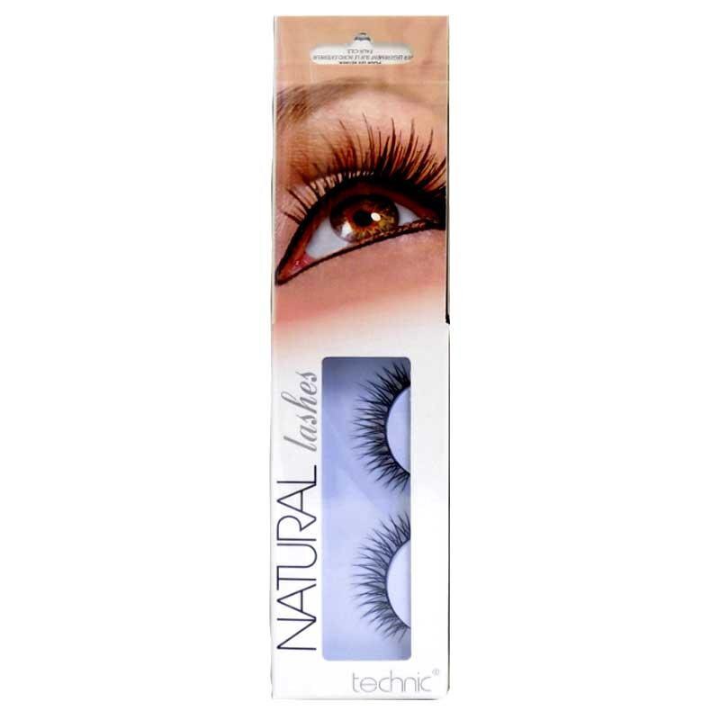 Gene False cu Aspect Natural TECHNIC Natural Lashes, adeziv inclus BC19 Negru Negru