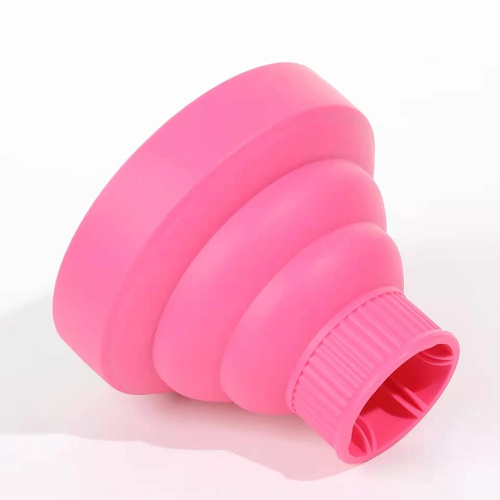 Difuzor universal pentru uscator de par YANYXR BCS3091230, din silicon pliabil, portabil, compatibil cu majoritatea uscatoarelor, roz