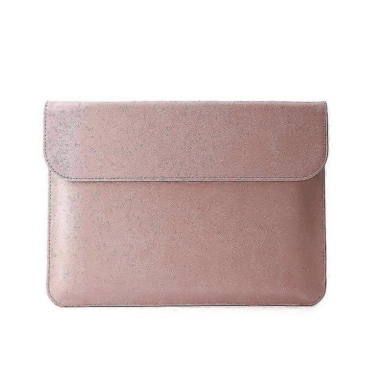 Husa laptop FUCJ-K0313-260803-188 din PU impermeabil, captuseala plus, inchidere magnetica, roz auriu, pentru 11.6/12/13/14/15.4/16 inch
