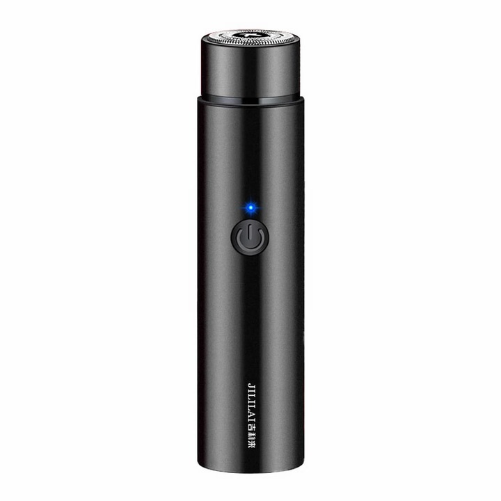 YANYXR BCS3097096 elektromos borotva, hordozható USB töltéssel, 3D dupla fólia fejjel és fém házzal, fekete