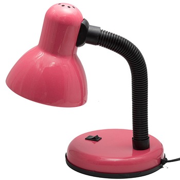 Veioza birou , metal si plastic, roz, dulie E27, putere maxima 1 x 60 W Veioza birou , metal si plastic, roz, dulie E27, putere maxima 1 x 60 W