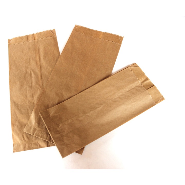 Pungi din hartie pentru produse vrac 1 kg, 13+6x29 cm, 1000 buc