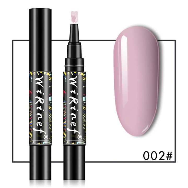 Gel de unghii one-step YANYXR BCS3097553, pen cu pensula, se intareste UV/LED, rezistent, roz deschis (002), 5 ml