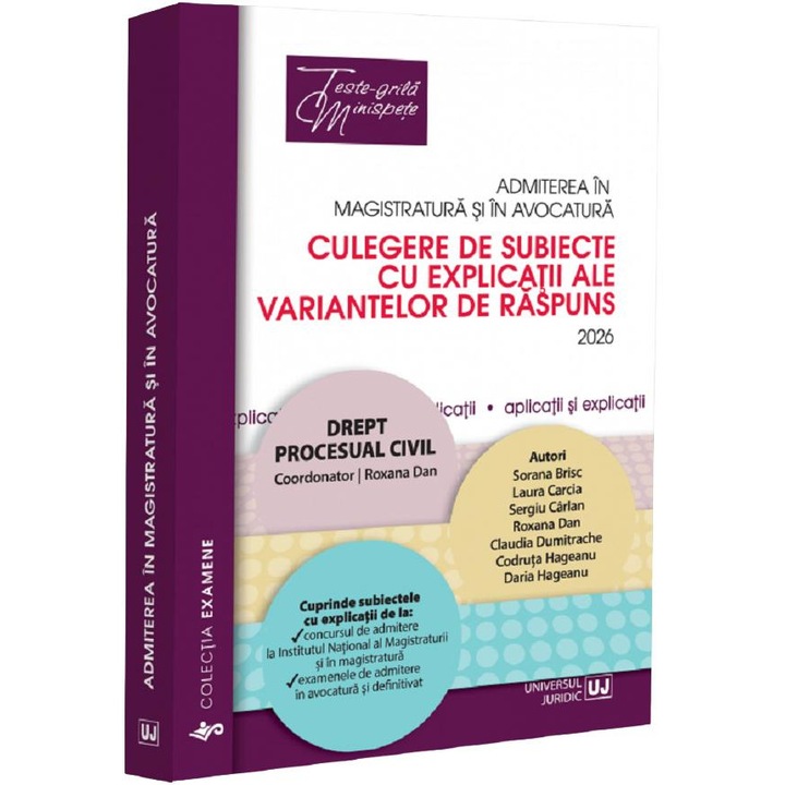 Admiterea In Magistratura Si In Avocatura. Drept Procesual Civil Ed.8 - Roxana Dan