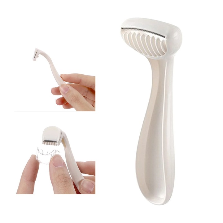 Trimmer pentru corp si bikini YANYXR BCS3128219, lama din otel inoxidabil, portabil fara fir, carcasa ABS, alb
