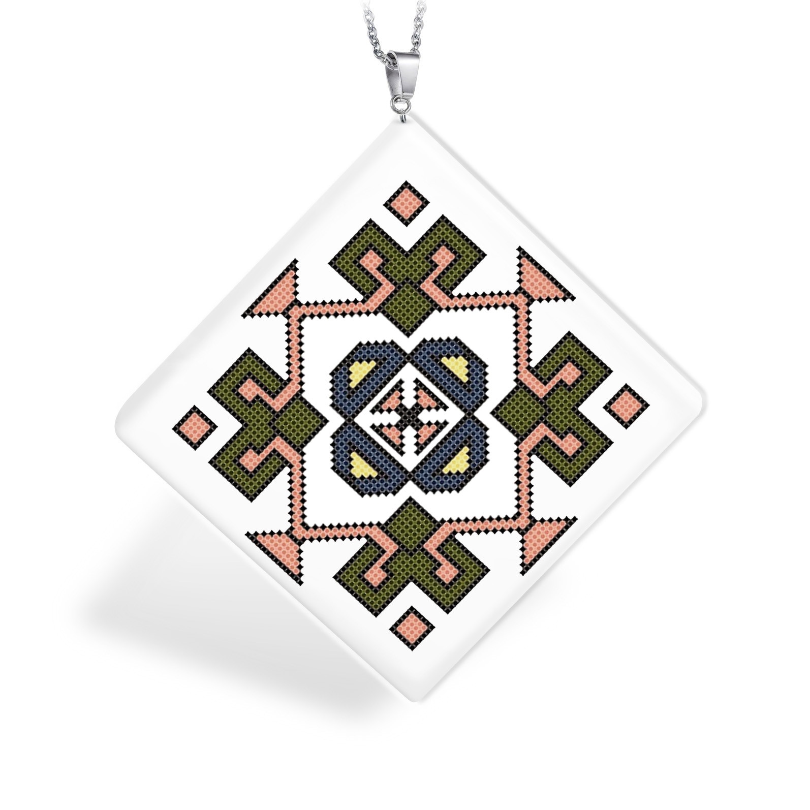 Pandantiv GANELLI din ceramica cu Motive nationale romanesti din Oltenia zona Dolj -Romanati modelul 4