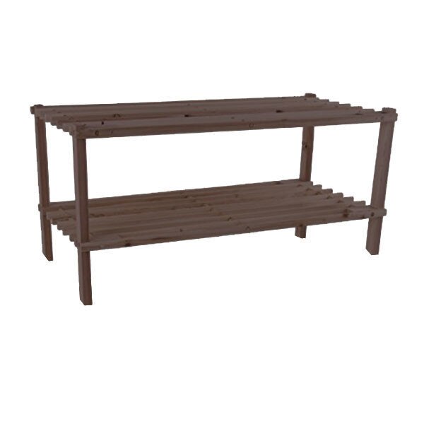 Suport incaltaminte lemn 2 etajere, maro, 64x20x32cm