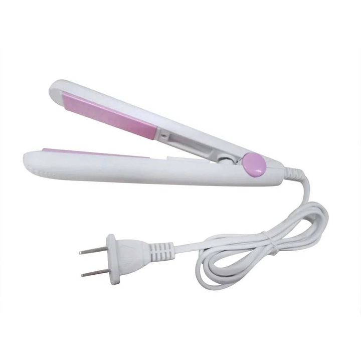 Indreptor de par YANYXR BCS3249511, cu abur, pentru uscat si umed, LED, incalzire rapida 30s, placi late, alb/roz