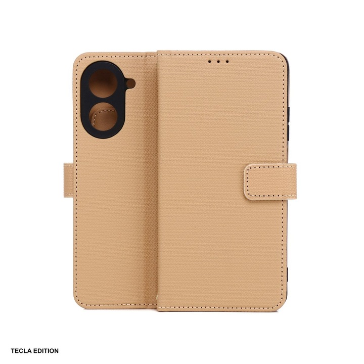 Husa Smart Triangle pentru Honor Magic 8 Lite, tip carte, Maro