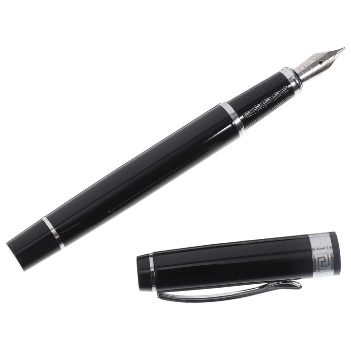 YANYXR BCS3105612 töltőtoll, fém test, fém hegy, fekete, 14 cm