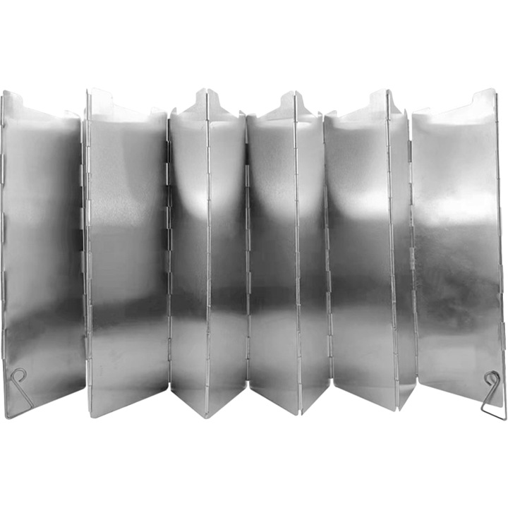 YANYXR BCS3107588 szélfogó paraván gázfőzőhöz, összecsukható, rozsdamentes acél, 16 panel, visszahúzható tüskékkel, ezüst, 136 x 24 x 8.5 cm