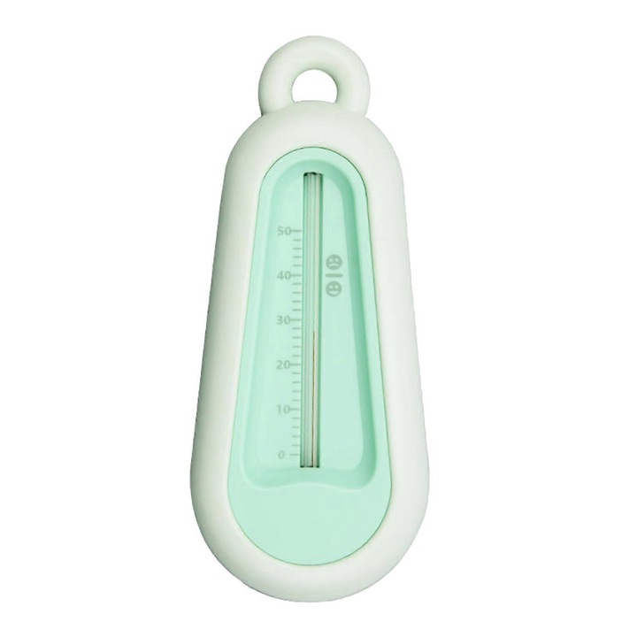 Bébi fürdőhőmérő emag-FU-K0548-26803-15878, ABS, 0-50°C mérés, mentazöld, 121 x 50 x 16.5 mm