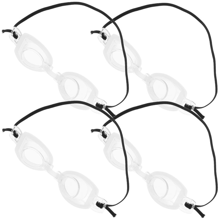 Ochelari de inot pentru papusi YANYXR BCS3108047, din plastic, alb, set 4 buc., 9 x 2.5 x 1.5 cm