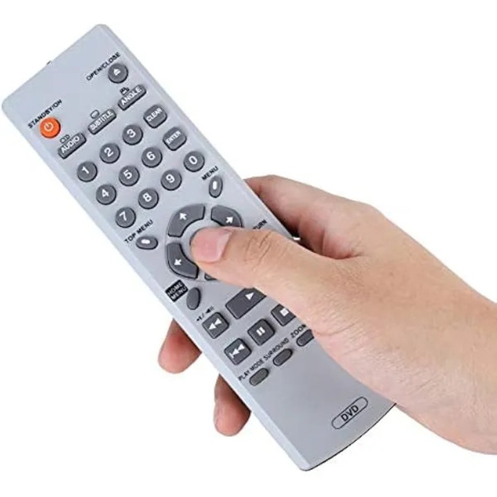 Telecomanda universala de inlocuire pentru DVD, compatibila Pioneer VXX2811/VXX2914/VXX3218, model K0569-260803-2799-AMC, carcasa ABS, raza 8 m, functioneaza cu 2 baterii AA, 174 x 49 x 20 mm, gri