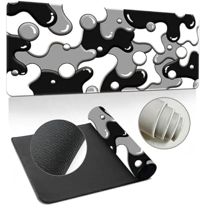 Mousepad gaming K0569-260803-1228-AMC, suprafata din microfibra, baza anti-alunecare din cauciuc, rezistent la varsari, extra-large pentru tastatura si mouse, Multicolor, 300 x 600 x 4 mm