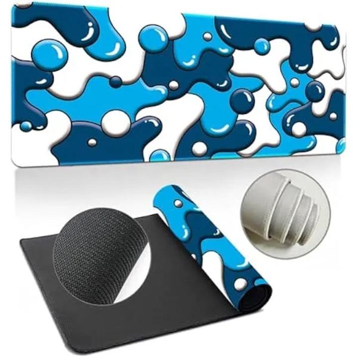 Mouse pad extra-larg pentru gaming K0569-260803-177-AMC, suprafata din microfibra, baza antiderapanta din cauciuc 4mm, rezistent la varsari, pentru tastatura si mouse, Multicolor, 400 x 800 x 4 mm