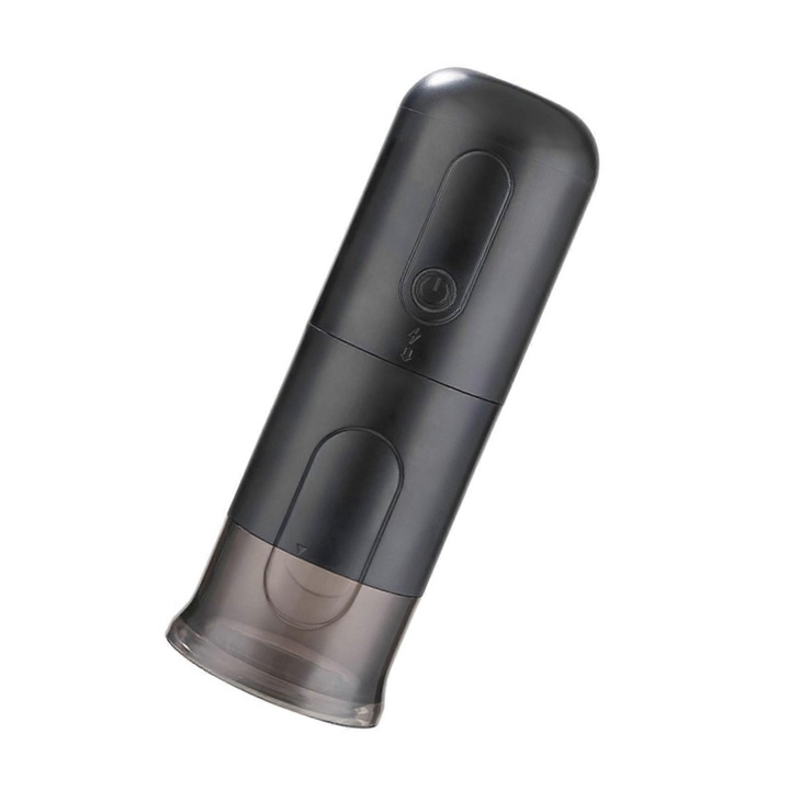 Espressor portabil emag-FU-K0548-26803-19973, din PP, pornire cu o singura atingere, detasabil pentru curatare, compact, negru, 16.5 x 5.5 cm