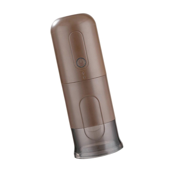 Espressor portabil emag-FU-K0548-26803-19974, din plastic PP, cu functie o singura atingere, demontabil pentru curatare, maro (coffee), 16.5 x 5.5 cm