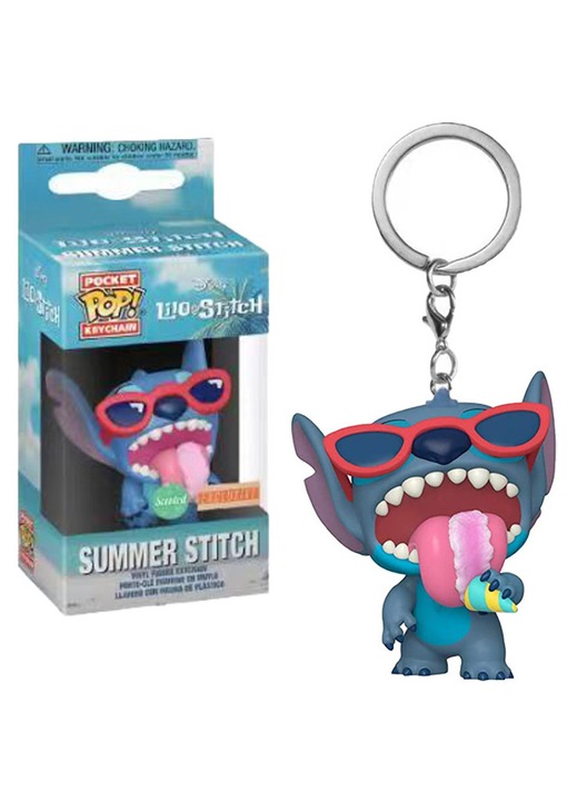 Breloc Pocket Pop POP Summer Stitch, figurina PVC parfumata, albastru