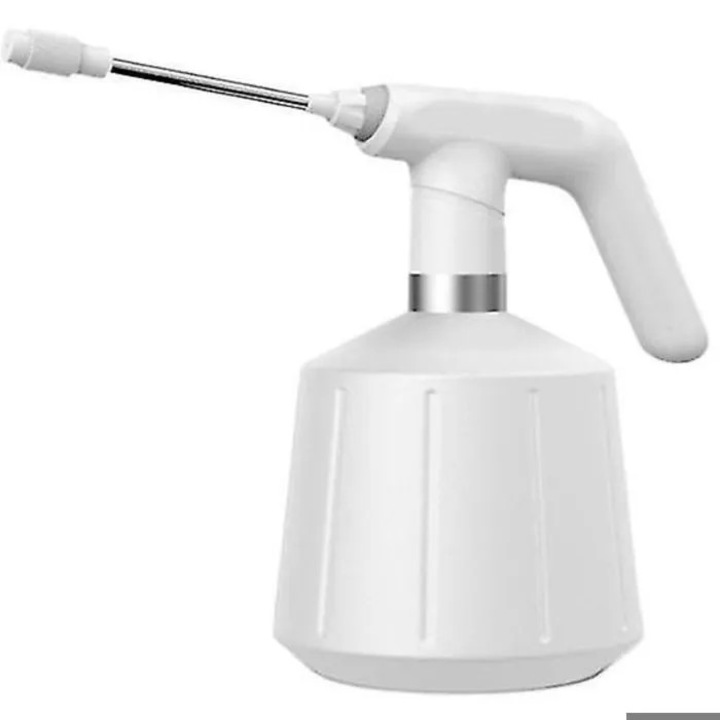 Pulverizator electric reincarcabil cdiscount-xkx-260803-0106, baterie 2000 mAh, incarcare USB, duza extensie 15 cm, mod atomizare/jet continuu, alb