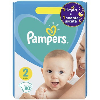 Scutece Pampers Active Baby Jumbo Pack, Marimea 2, Nou Nascut, 4 -8 kg, 80 buc
