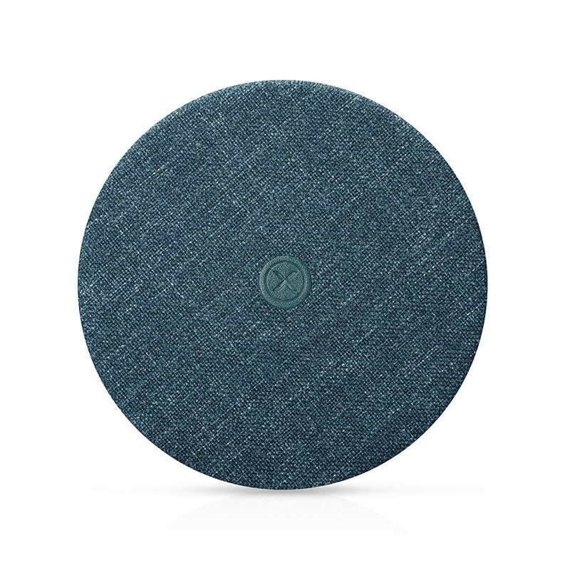 Incarcator rapid wireless, pad textil, cu cablu Type C detasabil, Xoomz Fabric, culoare Albastru-Verzui
