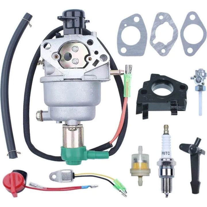 Kit carburator si accesorii pentru motor mic cdiscount-xkx-260803-0526, cu filtru combustibil, bujie, garnituri si furtun, multicolor