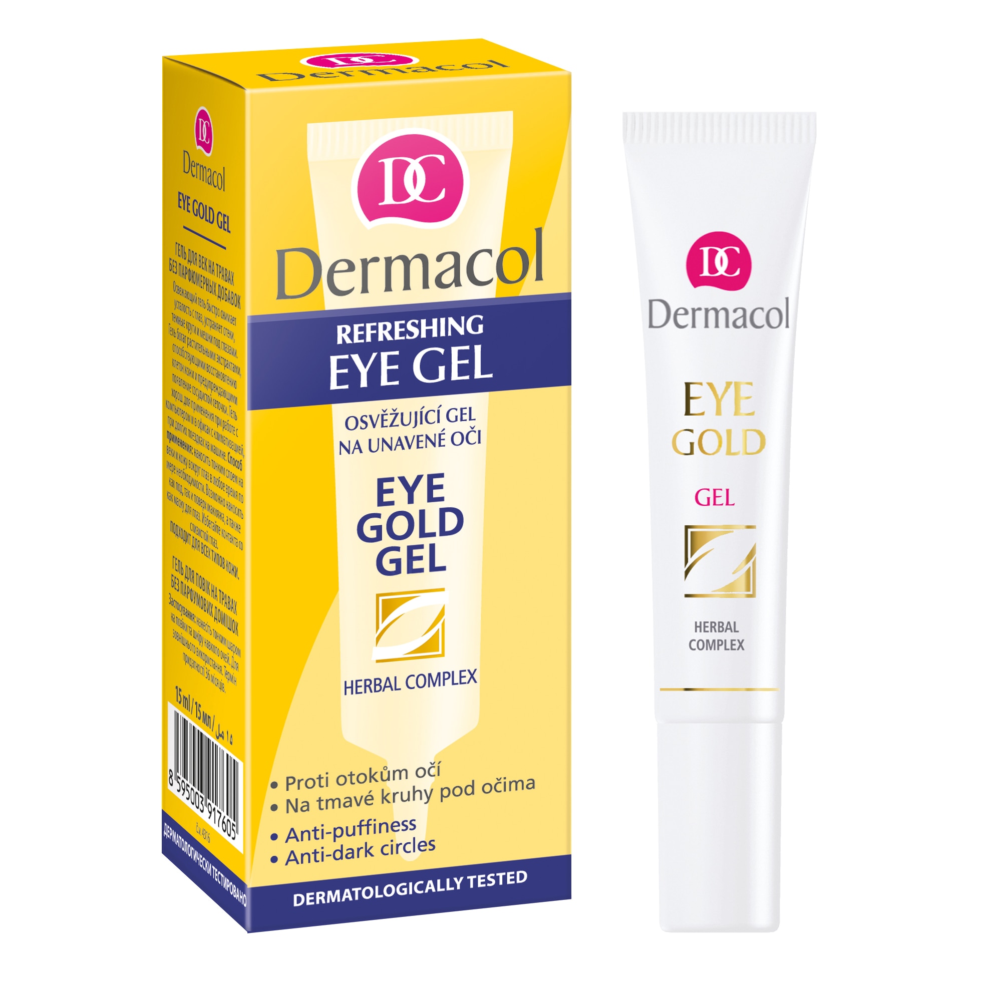 Gel contur Dermacol, pentru ochi, impotriva cearcanelor, 15 ml