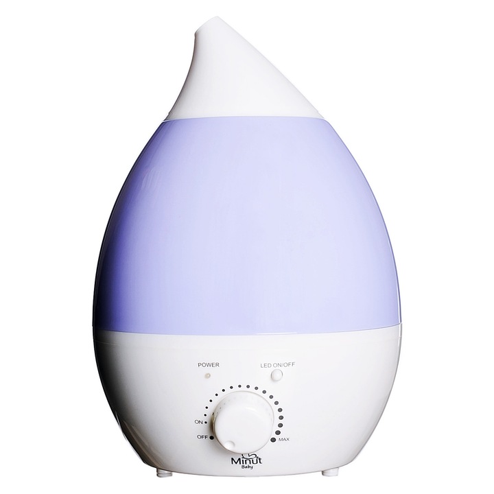 Umidificator ultrasunete, cu ionizare, lampa de veghe si aromoterapie Minut Baby, 2.8l