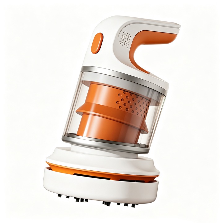 Mini Aspirator de Birou, BOMSTOM, Zgomot Redus, Interfata USB, Design Fara Fir, Indeparteaza Usor Firimiturile, Parul de Animale, Tastaturile si Suprafetele Casnice, dimensiune 14×8.5×9.5cm, Portocaliu