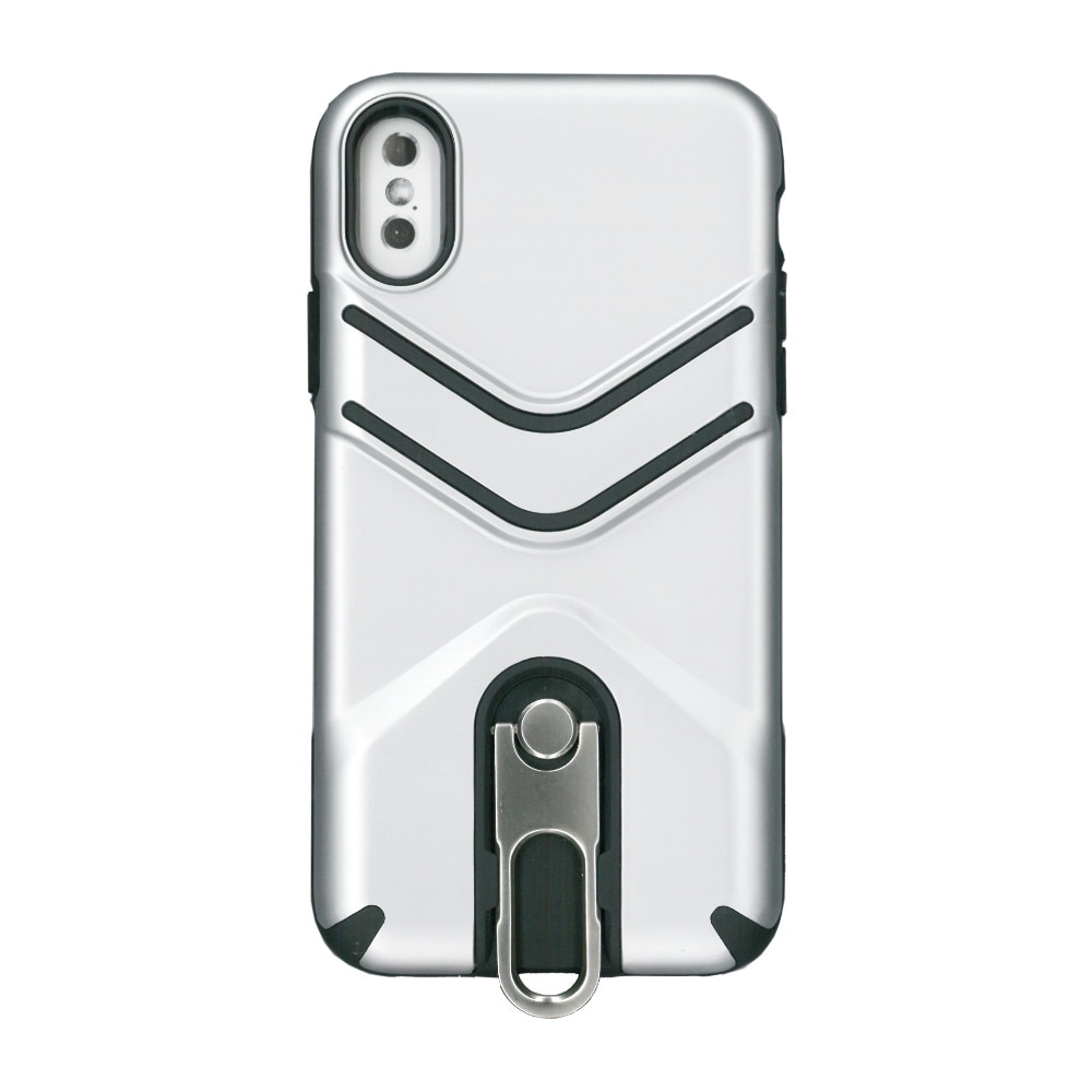 Husa spate cu clips Creative pentru iPhone X , argintiu