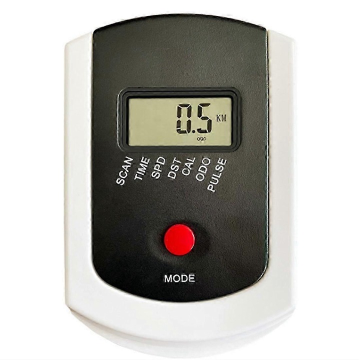 Monitor viteza pentru bicicleta stationara FG123K0225-260803-345, control magnetic, monitor ritm cardiac prin jack 3.5 mm, afisaj LCD 48x23 mm, alb, 108x163 mm