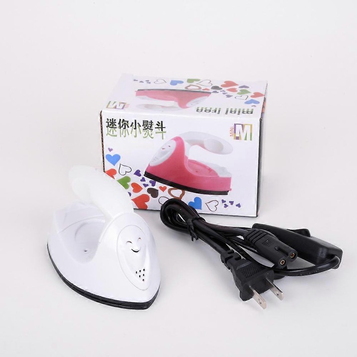 Fier de calcat mini FG123K0225-260803-2576, portabil, compatibil prize UE/US/UK, pentru hobby/DIY, alb
